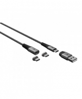 Kabel GOOBAY 2v1 USB-C na USB-A/USB-C 1m 60W magneten (65653)