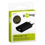 GOOBAY Slim USB 1A črn polnilec 43749