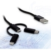 INTER-TECH USB2.0 na mUSB/USB-C/Lightning 1m črn kabel (88885464)