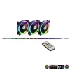 INTER-TECH Argus RS-04 RGB 120mm set 3x ventilator + LED trak + daljinec