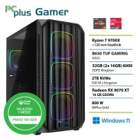 PCPLUS Gamer Ryzen 7 9700X/32GB/2TB SSD/RX 9070XT/W11H (148147)