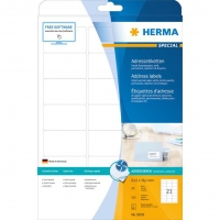  HERMA Inkjet naslovne nalepke A4 bela 63,5x38,1 mm Papir 525 kosov 8838