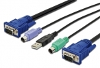 KVM-Kabel DIGITUS D-Sub15 -> 2xPS/2+USB+D-Sub15 St/St 1.80m DS-19231