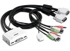 TrendNet KVM 2-port DVI Switch Audio TK-214i