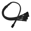 Kabel Nanoxia 3-Pin na 4 x 3-Pin Adapter, 30 cm, črn NX34A30