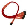 Kabel Nanoxia 3-Pin na 4 x 3-Pin Adapter, 30 cm, rdeč NX34A30R