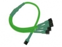 Kabel Nanoxia 3-Pin na 4 x 3-Pin Adapter, 30 cm, neon zelen  NX34A30NG