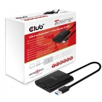 Club3D Adapter USB 3.1 Typ A > 2x DP 1.2 4K@60Hz aktiv St/Bu retail CSV-1477