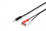 DIGITUS Audio Adapter/kabel stereo 3.5mm 2.5m 2xRCA DB-510300-025-S