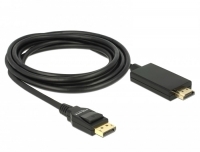 DELOCK Displayport Kabel DP -> HDMI St/St 4K 3.00m črna 85318
