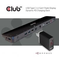 Club3D ChargingDock USB-C 3.2 ->7xUSB/DP/HDMI/LAN/Audio 60W retail CSV-1564
