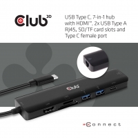 Club3D USB-7-in1-HUB USB-C > HDMI/2xUSB/USB-C/RJ45/SD/MSD retail CSV-1592