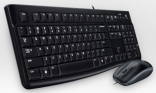 Logitech USB tipkovnica+miška MK120 črna DE 920-002540