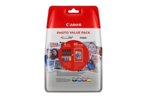 KOMPLET CANON CLI-551 CYAN, MAGENTA, RUMENA, ČRNA IN FOTO PAPIR PP-201 (6443B006AA)