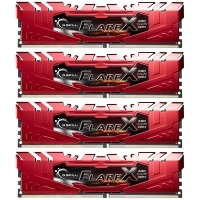 G.Skill Flare X red, DDR4-2400 Ryzen, CL 15 - 64GB (4x16) F4-2400C15Q-64GFXR