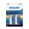 PHILIPS BATERIJA C - ULTRA ALKALINE 2 KOS (R14) LR14E2B/10