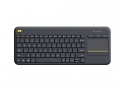 Tipkovnica K400 PLUS Wireless Touch, Logitech, Unifying, črna, SLO 920-008385