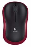 Miška Logitech M185,  optična, brezžična, Rdeča 910-002240